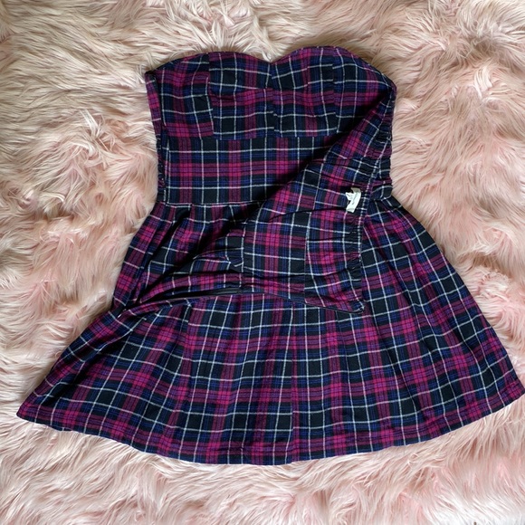 Forever 21 | Heritage 1981 Plaid Flannel Strapless Dress Sz L - Picture 4 of 6